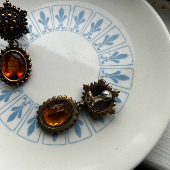 Vintage Stephen Dweck Citrine Clip On Earrings - Picture 4 of 5
